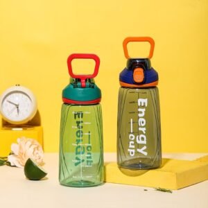 Stay hydrated in style with the all-new Energy Cup 750ml Water Bottle, designed for daily use whether you're at school, the gym, office, or on-the-go. Made with high-quality BPA-Free plastic, this lightweight bottle features a secure flip-lock cap that prevents leaks and spills – perfect for your backpack or gym bag. The sleek design and trendy colors make it a favorite among boys, girls, teens, and fitness lovers. Ideal for both hot and cold drinks, this durable bottle is easy to clean and comfortable to carry. A must-have for students, professionals, and athletes who want to drink water the smart way!