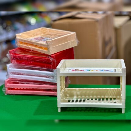 2 shelves small size Multipurpose Rack Stand for office kitchen bathroom Plastic Wall Shelf