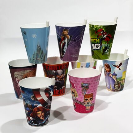 Kids' Character 250ml Plastic Juice Glass With Straw