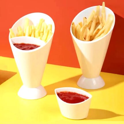 Oramics 2-in-1 Snack Bowl Chip Bowl with Removable Dip Bowl Made of Plastic Dishwasher Safe for Serving Snacks with Dips or Chips Finger Food Holder