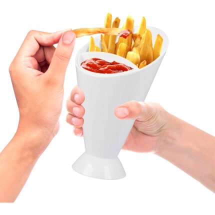 Oramics 2-in-1 Snack Bowl Chip Bowl with Removable Dip Bowl Made of Plastic Dishwasher Safe for Serving Snacks with Dips or Chips Finger Food Holder