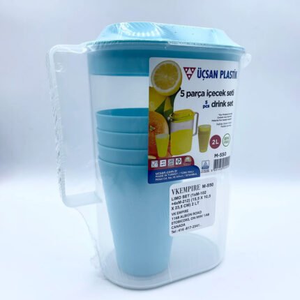 Plastic Water Set, Jug And Glasses, Hosuehold Treat Jug Made in Turkey
