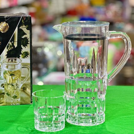 Water Set Acrylic Unbreakable Plastic Water Set Crystal Clear Water Set 7pcs (Spearhead Cut SG)