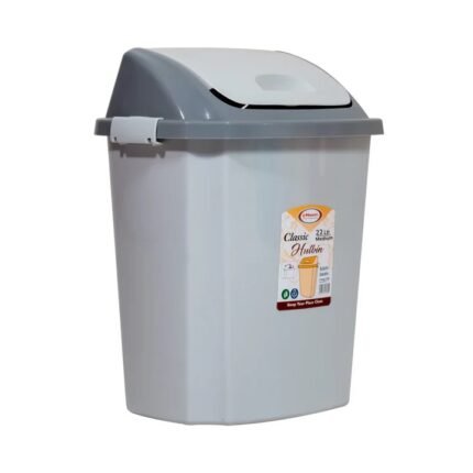 Classic Dome-Shaped Swing Dustbin – Stylish Plastic Trash Bin with Push Lid for Home & Office