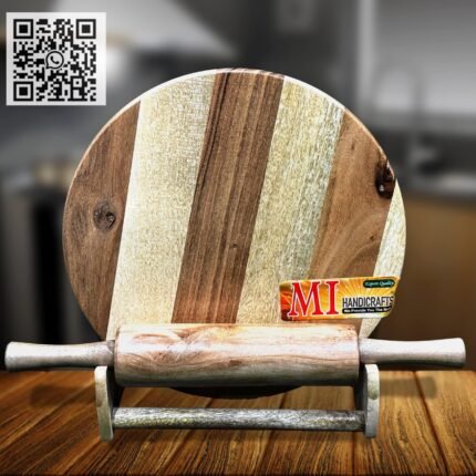Chakla Belan Wood with Stand - Board with Pin Roller