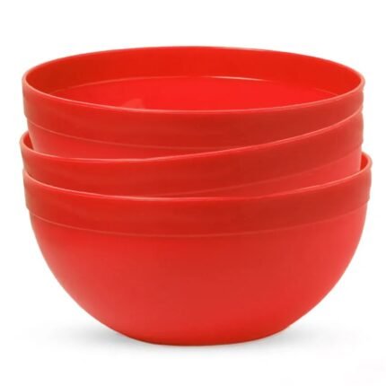 Upgrade your kitchen essentials with this Premio Large Plastic Mixing Bowl Set – the perfect 3-piece solution for everyday cooking, baking, and food prep needs in Pakistani homes. These bright red bowls are not only practical but also bring a pop of color to your kitchen workspace. Made from BPA-free, food-safe plastic, each bowl is ideal for kneading dough, mixing ingredients, tossing salads, serving snacks, or even storing leftovers. Their lightweight yet durable build makes them easy to handle and long-lasting for daily use. The bowls come in graduated sizes, which nest inside each other for space-saving storage. The wide, open top allows for mess-free mixing, while the smooth surface ensures quick cleaning. Whether you’re preparing roti dough or a fruit chaat, this set is designed to make your kitchen experience easier. ✅ 3 sizes – suitable for all kitchen tasks ✅ Perfect for mixing, kneading, marinating & more ✅ Durable BPA-free plastic – safe & reusable ✅ Easy to clean – dishwasher safe ✅ Stackable design – saves space in cabinets Order now with cash on delivery anywhere in Pakistan, and add convenience, color, and versatility to your kitchen with the Premio Large Bowl Set – trusted by home chefs nationwide.