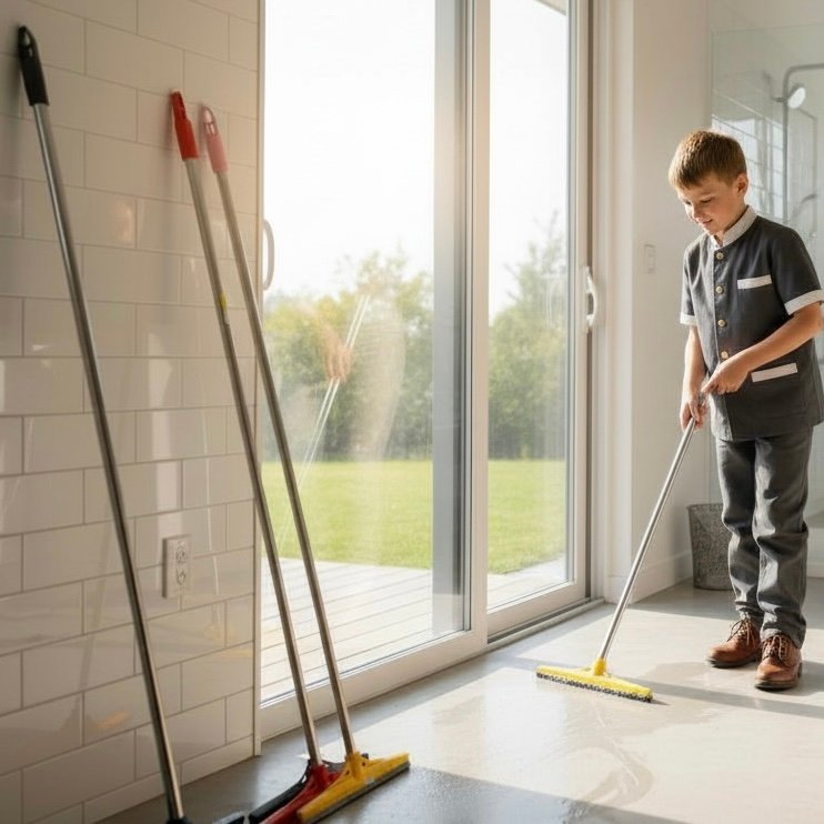 Aroni Durable Plastic Floor Wiper with Stainless Steel Rod AH-300 | Floor Cleaning Mop for Kitchen Accessories and Household Items in Pakistan | Available at Wholesale Rate