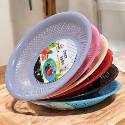 "Plastic Sieve Basket for Kitchen – Fancy Colander for Washing Fruits, Vegetables & Grains"