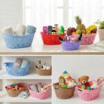 Aroni Household Royal 3-in-1 nested Fruit and Vegetable basket set in grey for kitchen organization.