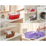 roni Household 3-piece nested fruit and Vegetable Basket set in grey for kitchen counter organization.