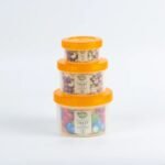 Appollo Smart Jar Set – 3 Pcs Round Plastic Storage Containers – BPA-Free Airtight Jars for Dry Fruits, Snacks, Spices & Kitchen Storage