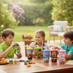 Set of 6 kids cartoon plastic straw cups with lids featuring Angry Birds Frozen Ben 10 Doraemon and Super Heroes ideal for school party favors and cold drinks Pakistan wholesale.