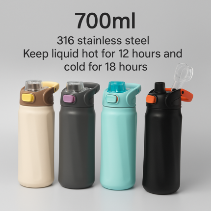 700ml insulated stainless steel thermos bottles in multiple colors with flip-top straw lids – 316 steel, hot & cold flask700ml insulated stainless steel thermos bottles in multiple colors with flip-top straw lids – 316 steel, hot & cold flask