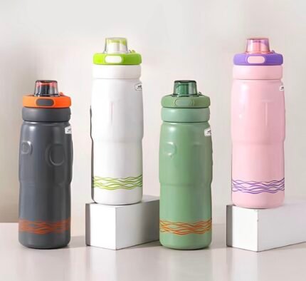 "550ml colorful sports water bottles with flip lids – leakproof and BPA-free for gym, office, and travel use"