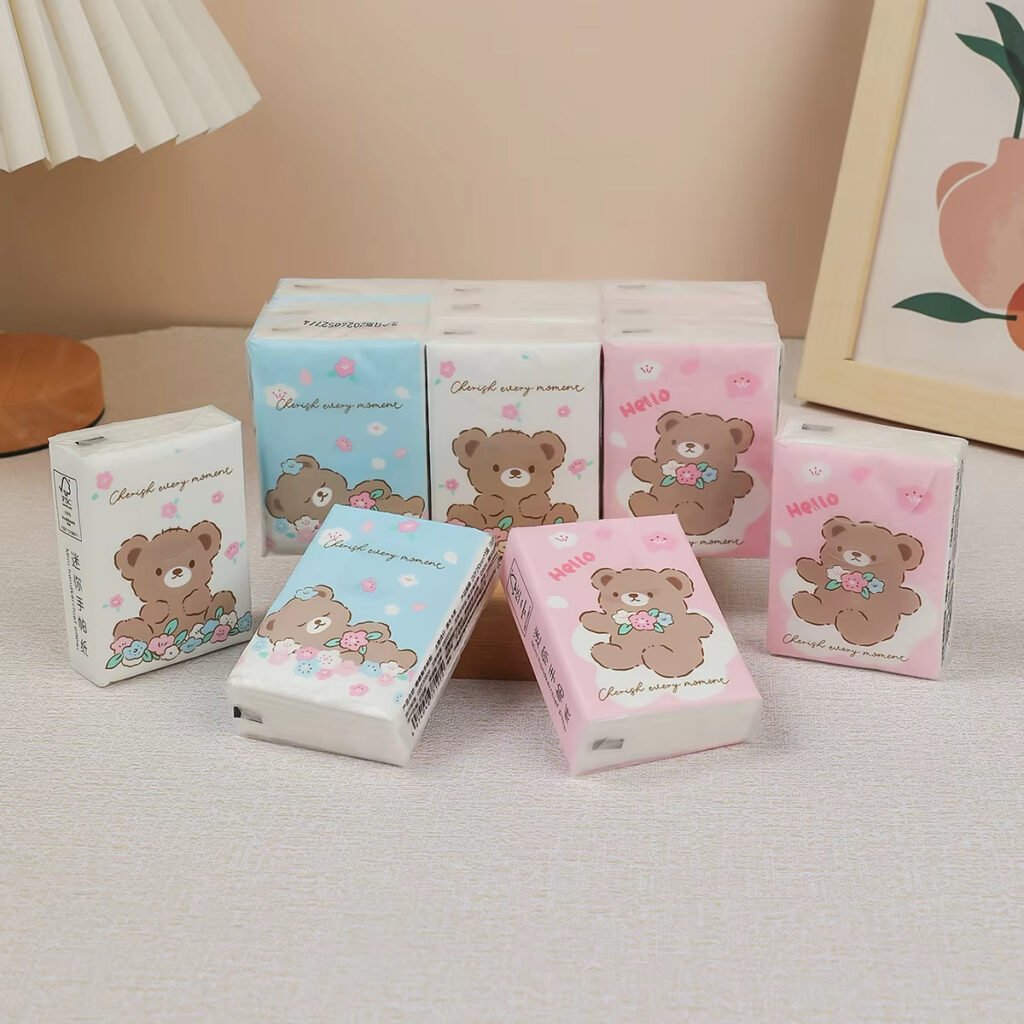 "Black Face Pocket Tissue pack with 8 sheets, 4-ply thickness, and added fragrance – 10+2 bonus pack"