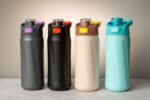 700ml insulated stainless steel thermos bottles in multiple colors with flip-top straw lids – 316 steel, hot & cold flask