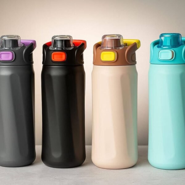 700ml insulated stainless steel thermos bottles in multiple colors with flip-top straw lids – 316 steel, hot & cold flask