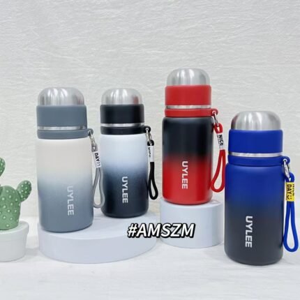 "UYLEE gradient thermos bottle in multiple colors – insulated travel flask with handle and leakproof lid"