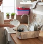 Aroni Household Daisy Basket used as a Bartan Tokra and Laundry Basket.