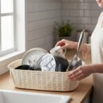 Aroni Household Daisy Basket used as a Bartan Tokra and Laundry Basket.