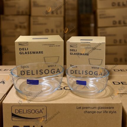 Delisoga premium glass bowl set – 3 pcs transparent glassware for kitchen and dining