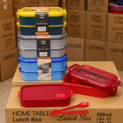 Stackable 2-tier tiffin lunch box set 1000ml and 1500ml with cutlery