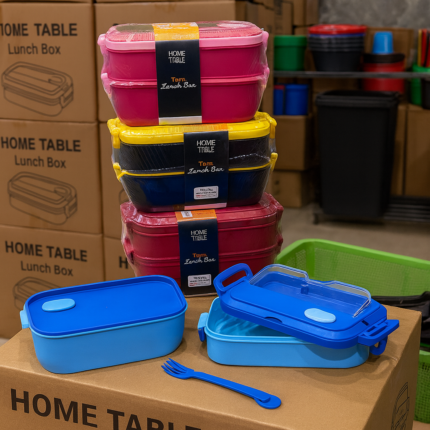 Multi-compartment leak-proof plastic lunch box 500ml and 750ml sizes