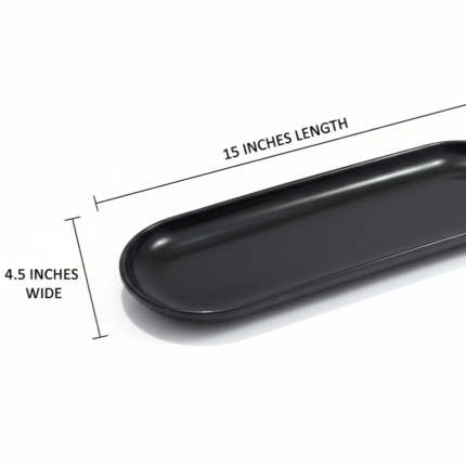 Black oval serving platter 15x4.5 inch for sushi and appetizers
