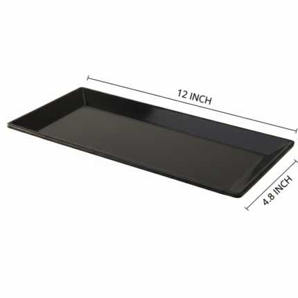 Modern black kitchen crockery rectangular plate 12x4.8 inch