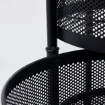 Black 3/4/5 Layer 360 Rotating Round and Sliding Square Kitchen Storage Rack Trolley Organizer with Wheels for Vegetable and Fruit in Pakistan