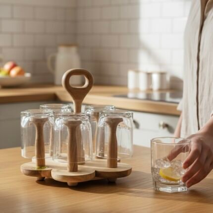 Best Wooden Glass Holder Stand Dryer Rack Kitchen Accessories Storage Wholesale Rate Pakistan