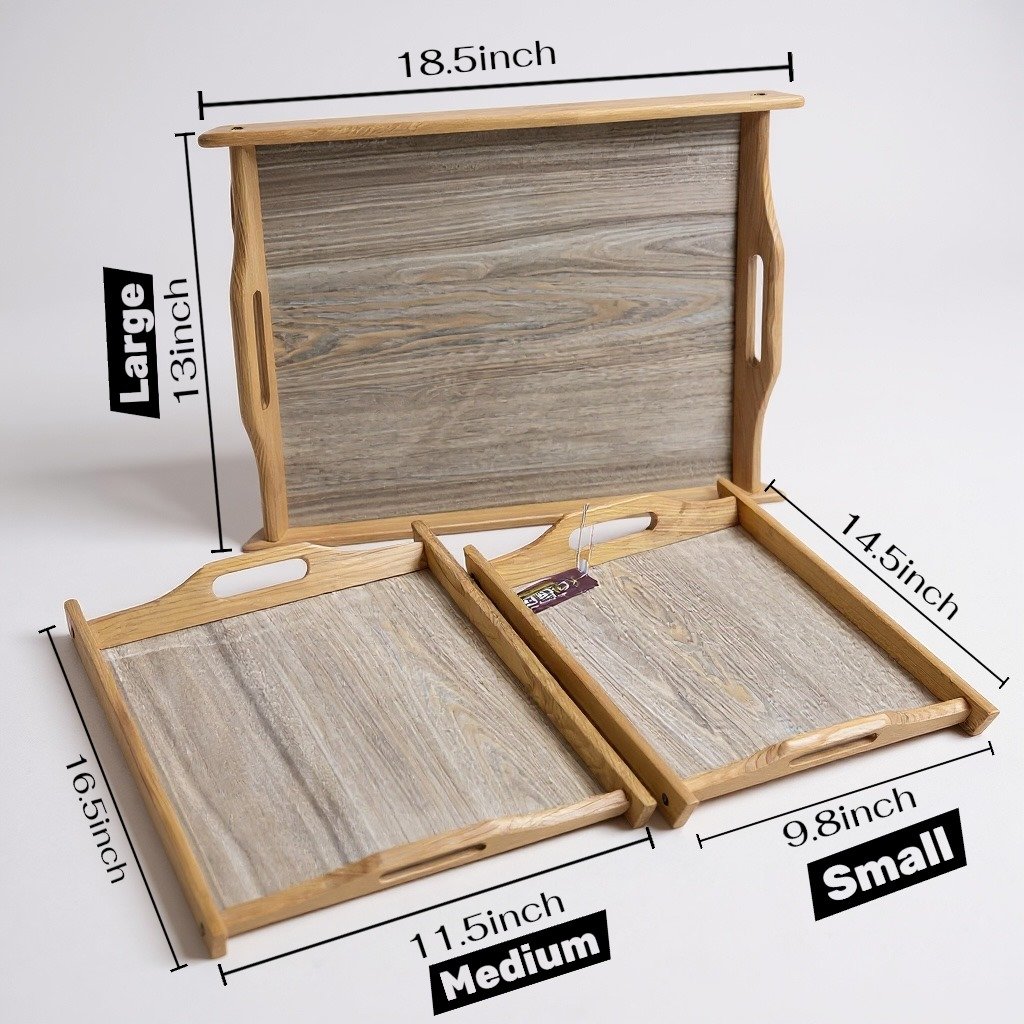 best-set-of-3-nesting-serving-trays-wood-texture-flower-print-kitchen-accessories-pakistan.jpg Set of 3 nesting serving trays large medium small dimensions with handles wooden texture and flower print durable plastic kitchen accessories wholesale price Pakistan.