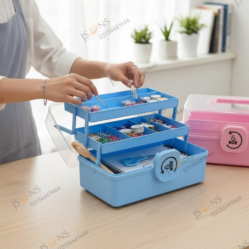 3-tier Multipurpose Storage Box used as a Medicine Box and Cosmetics Box.