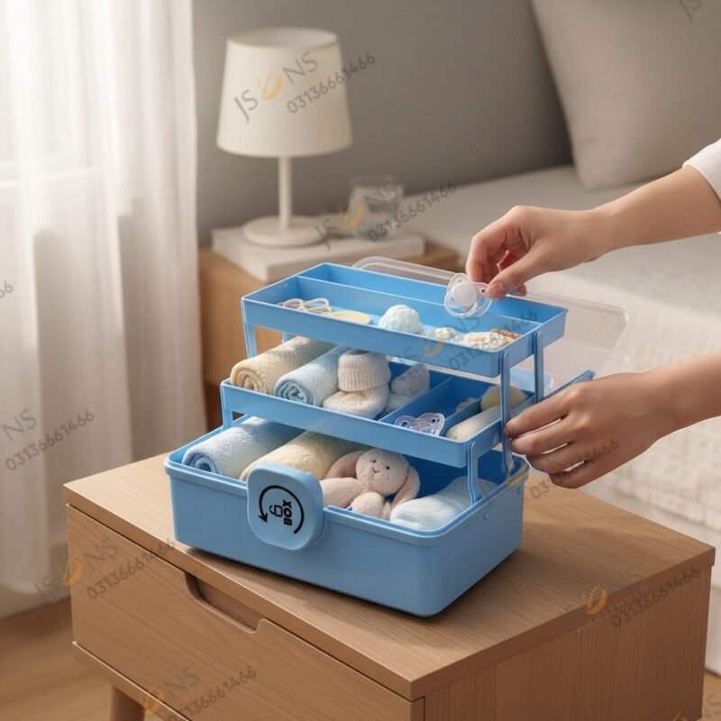 3-tier Multipurpose Storage Box used as a Medicine Box and Cosmetics Box.