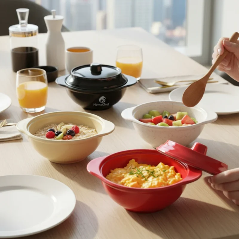 Melamine serving bowl with lid for table use, ideal for raita, curry and halwa serving