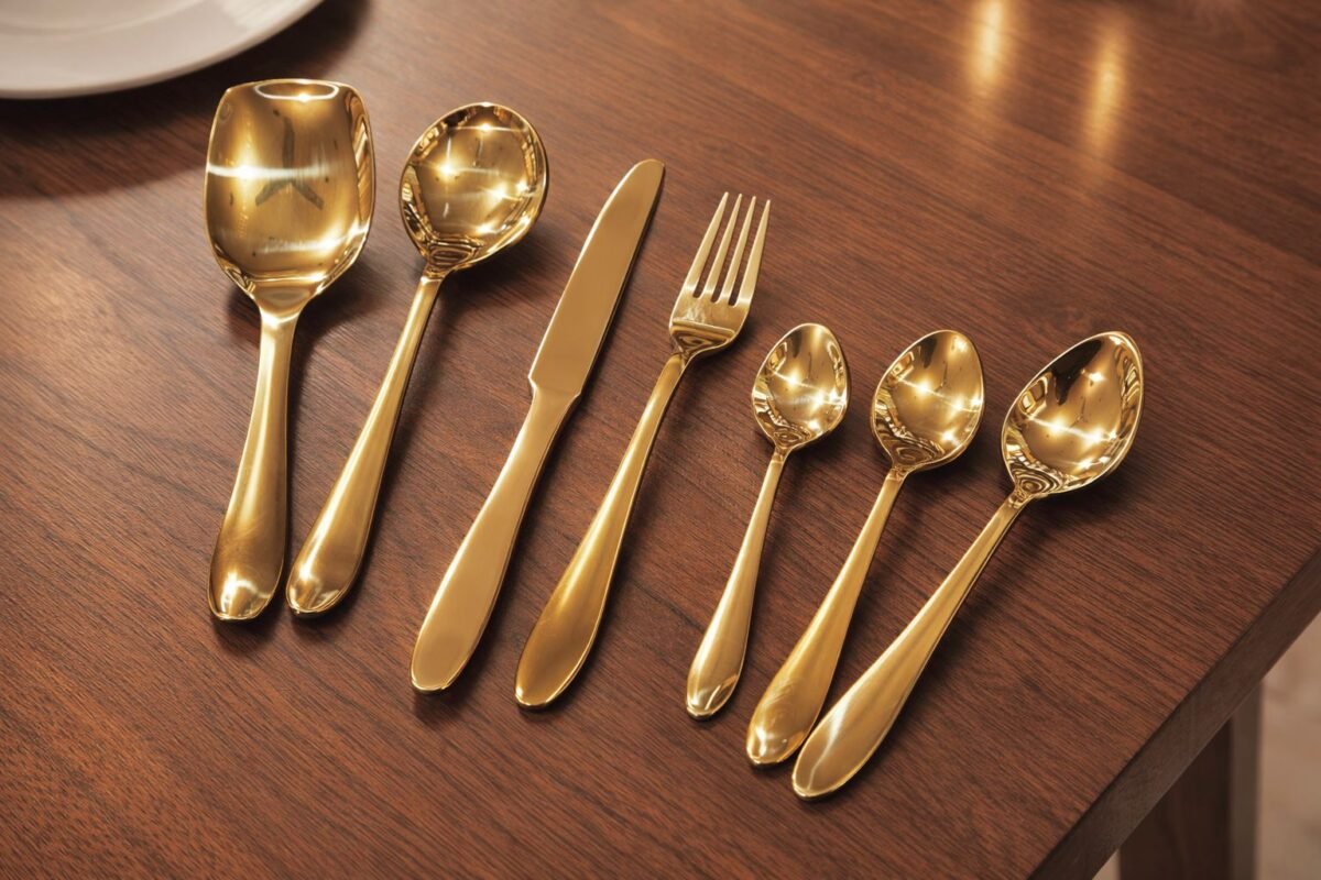 Golden Cutlery Set Pakistan golden finish 34pc