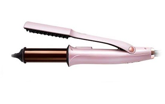 2 in 1 hair straightener curler Pakistan pink rose gold with temperature control and crimping plates